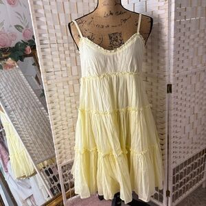 Pastel Yellow Flowy Mini Dress